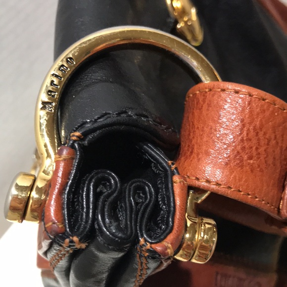 MARINO ORLANDI Black/ Brown Shoulder Leather Bag - Picture 6 of 13